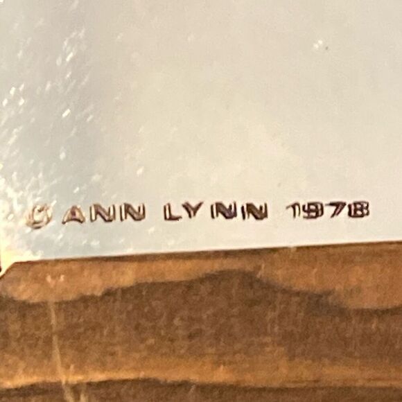 Vintage 1978 Ann Lynn Serigraph Tree and Moon Mirror Wood Frame - Picture 3 of 7